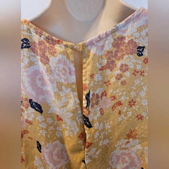 As U Wish Floral Romper Size XS Floral pattern Yellow Black & orange summer 1pc - Picture 9 of 13